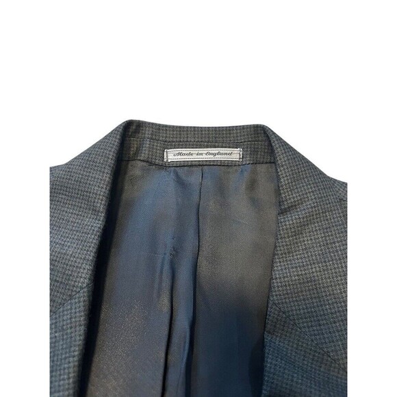 Today's Man Blazer Men's Size 44L Wool Cashmere Dark Gray Sport Coat Houndstooth - Picture 9 of 10